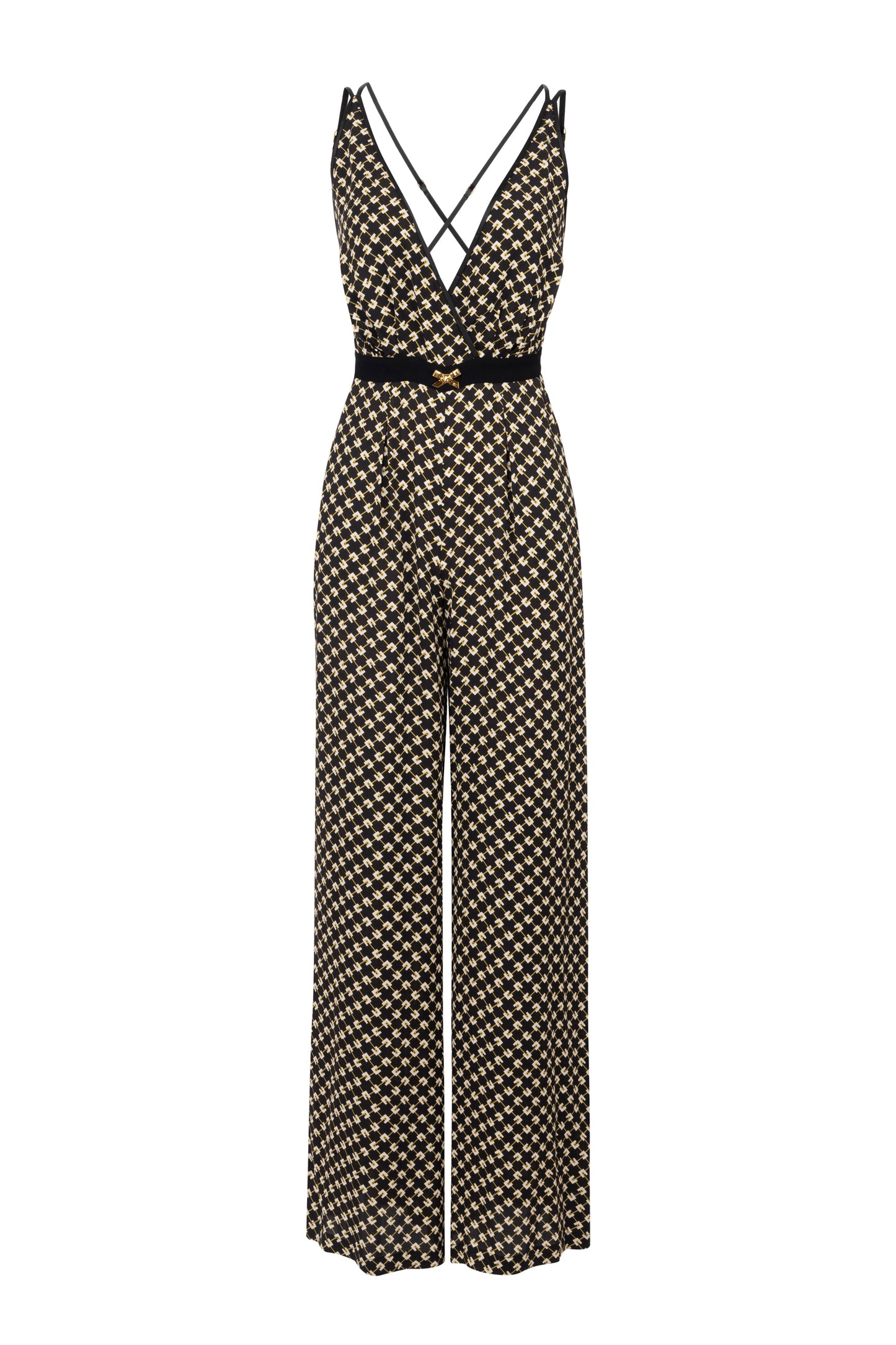 Jumpsuit in georgette fabric with diamond print