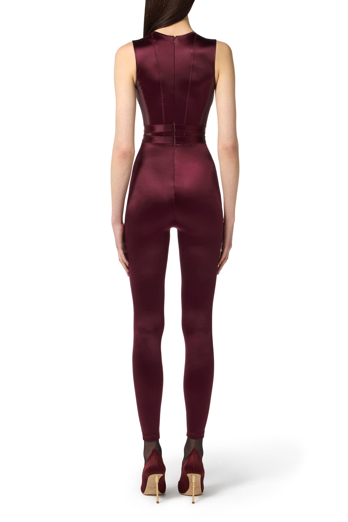 Lycra jumpsuit with jewel logo