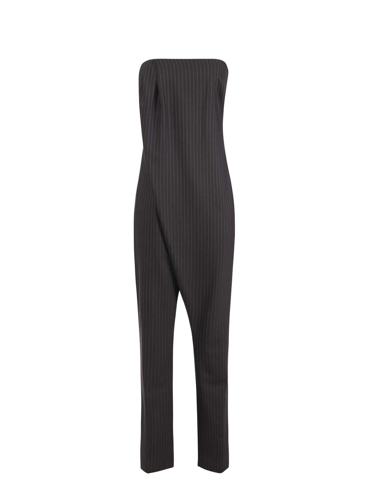 Pinstriped jumpsuit in cool wool fabric