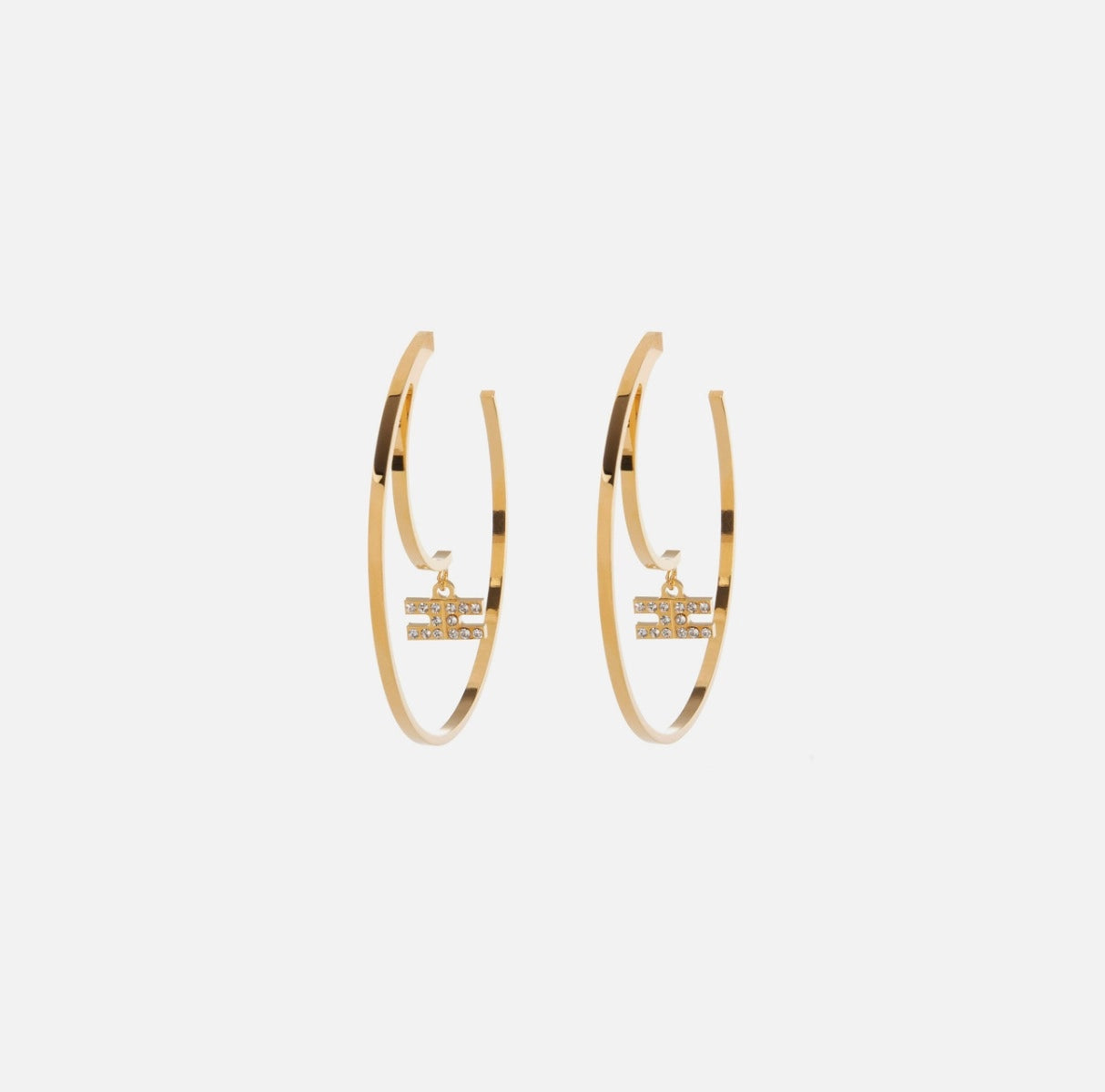 Circle earrings with logo