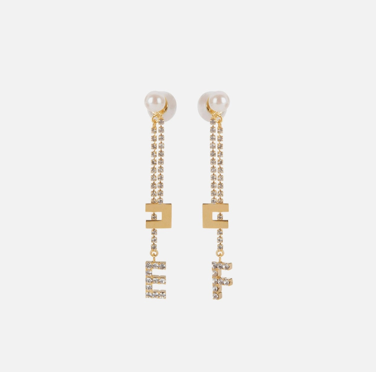 Crystal rhinestone chain earrings