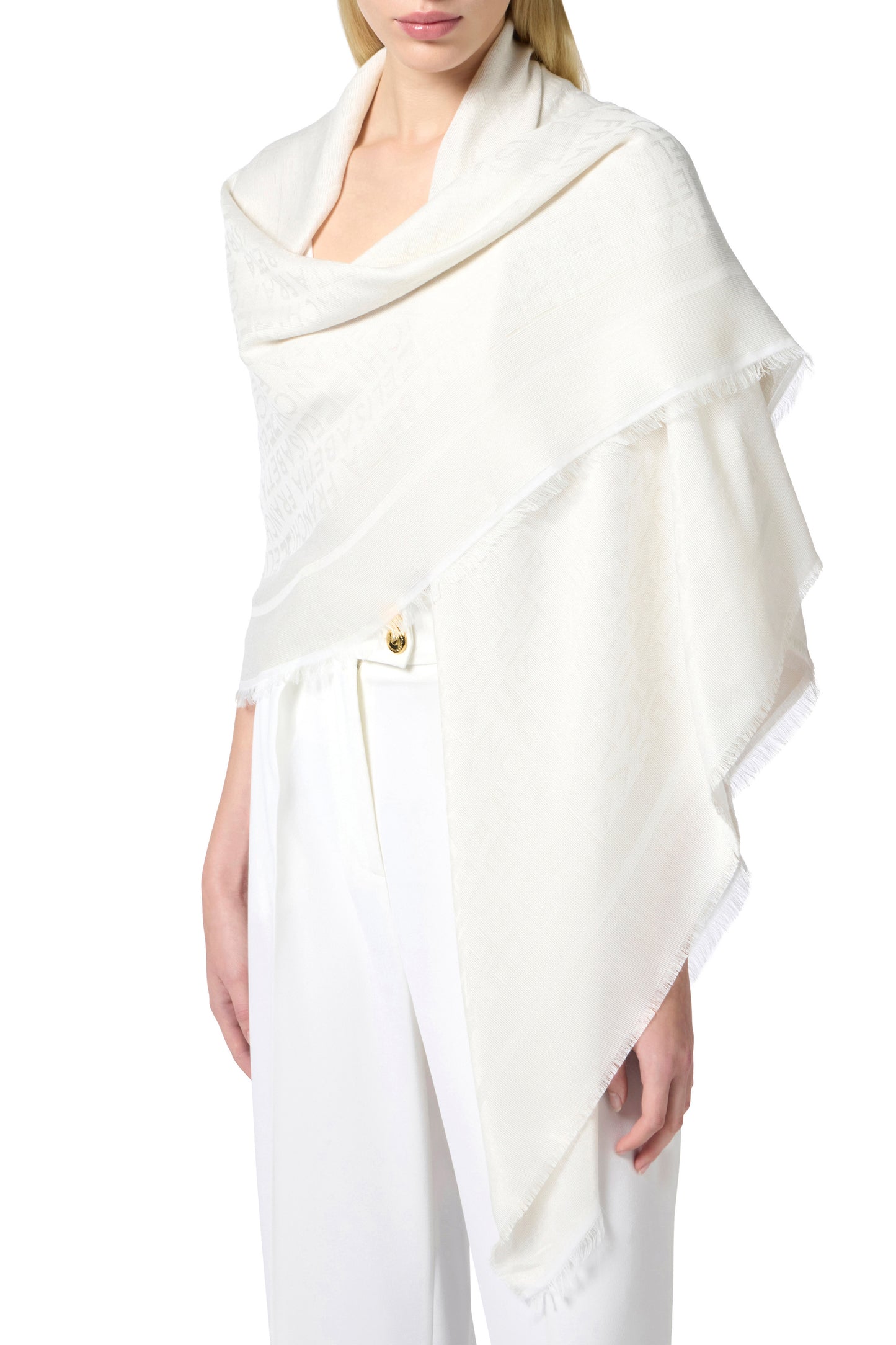 Large pashmina scarf in jacquard lurex